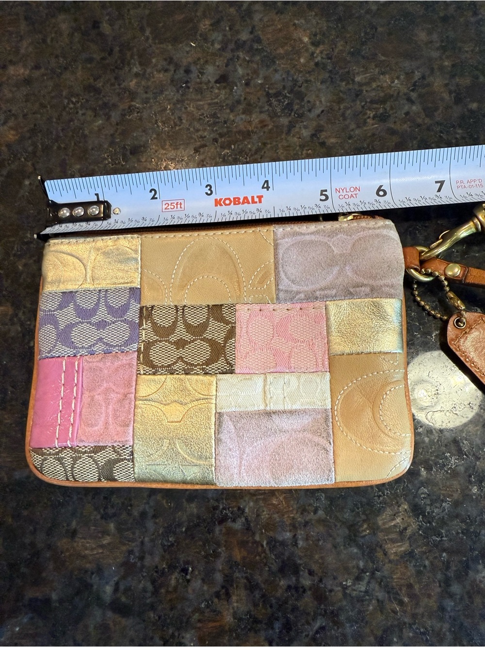 Coach Patchwork Leather Wristlet in Pastel Multicolor - Picture 7 of 8